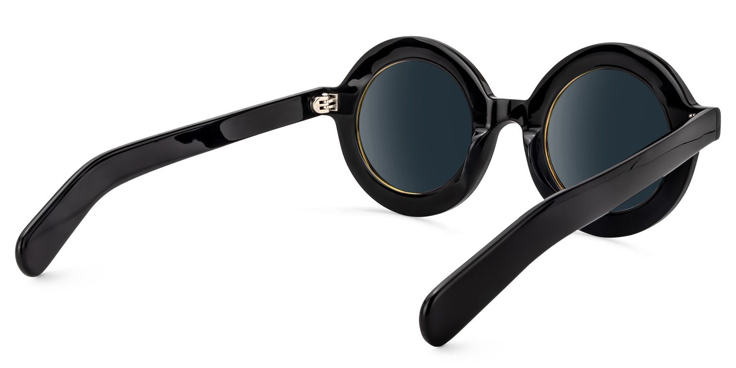 Calhoun Round Black Sunglasses | Zeelool Glasses3