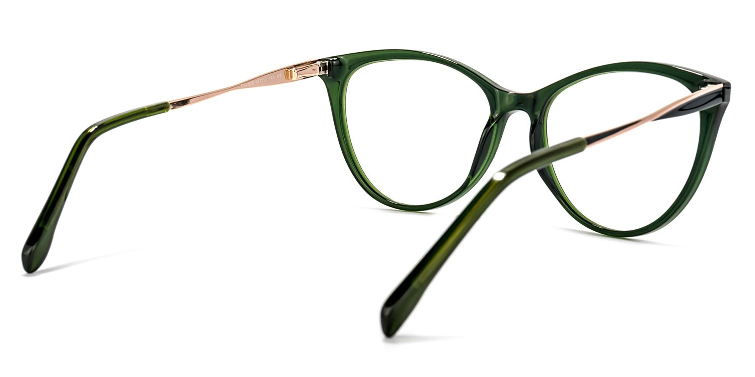 Frances Cateye Dark-Green Glasses | Zeelool Glasses4