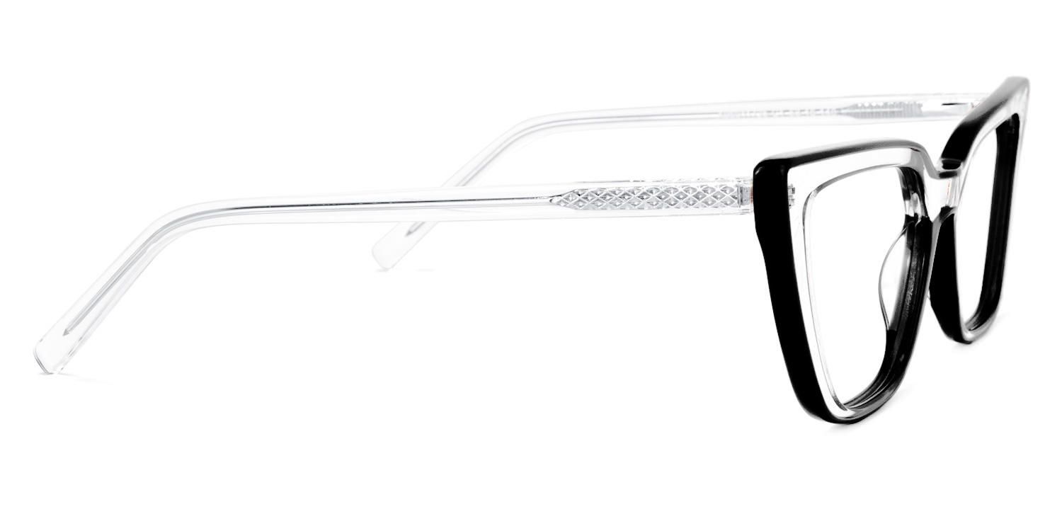 Yosef Cyber Women Black and Clear Cat Eye Frames Glasses2