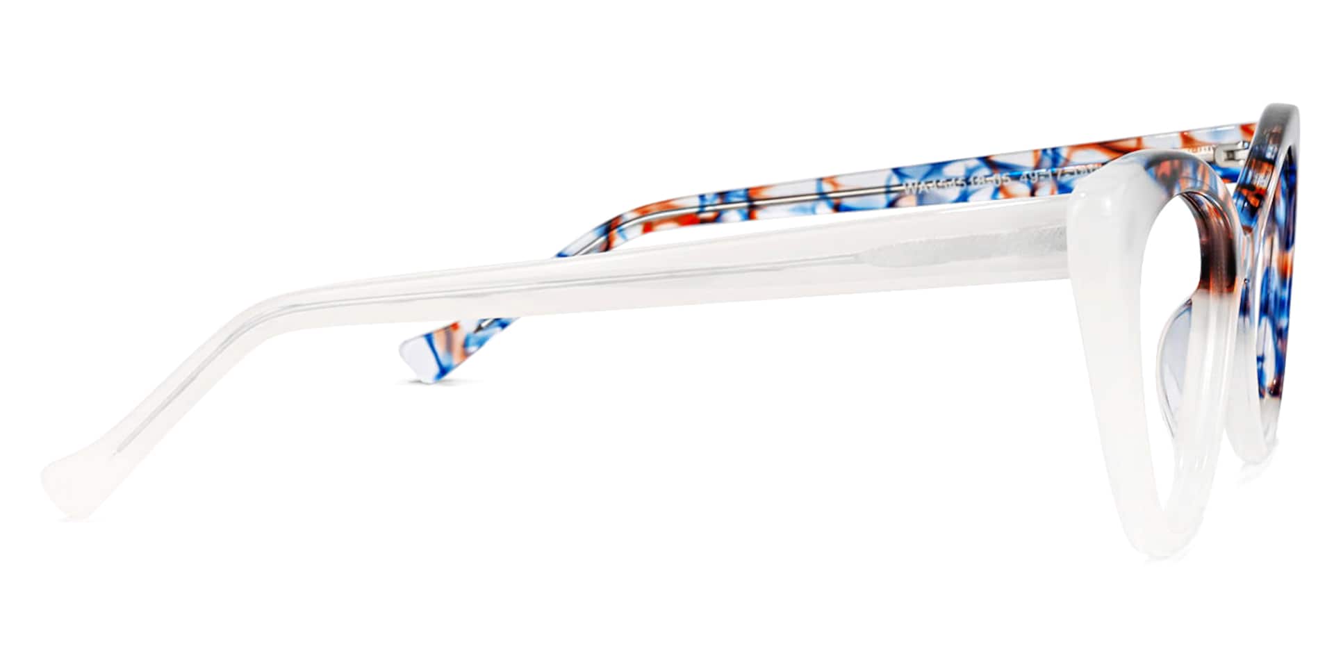 Maxine Cateye White Eyeglasses and Two-Tone Frames2