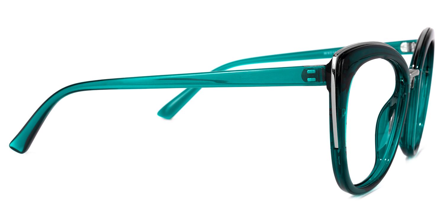 Kennard Cateye Peacock-Blue Glasses | Zeelool Glasses2