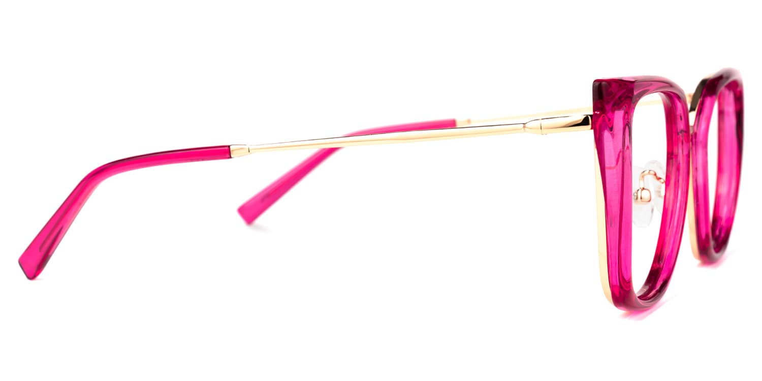 Martine Square Bright-Pink Glasses | Zeelool Glasses