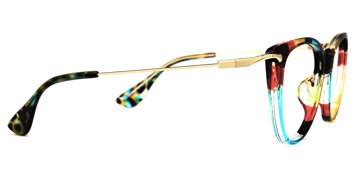 Clement Cat Eye Floral Eyeglasses and Thin Frames2