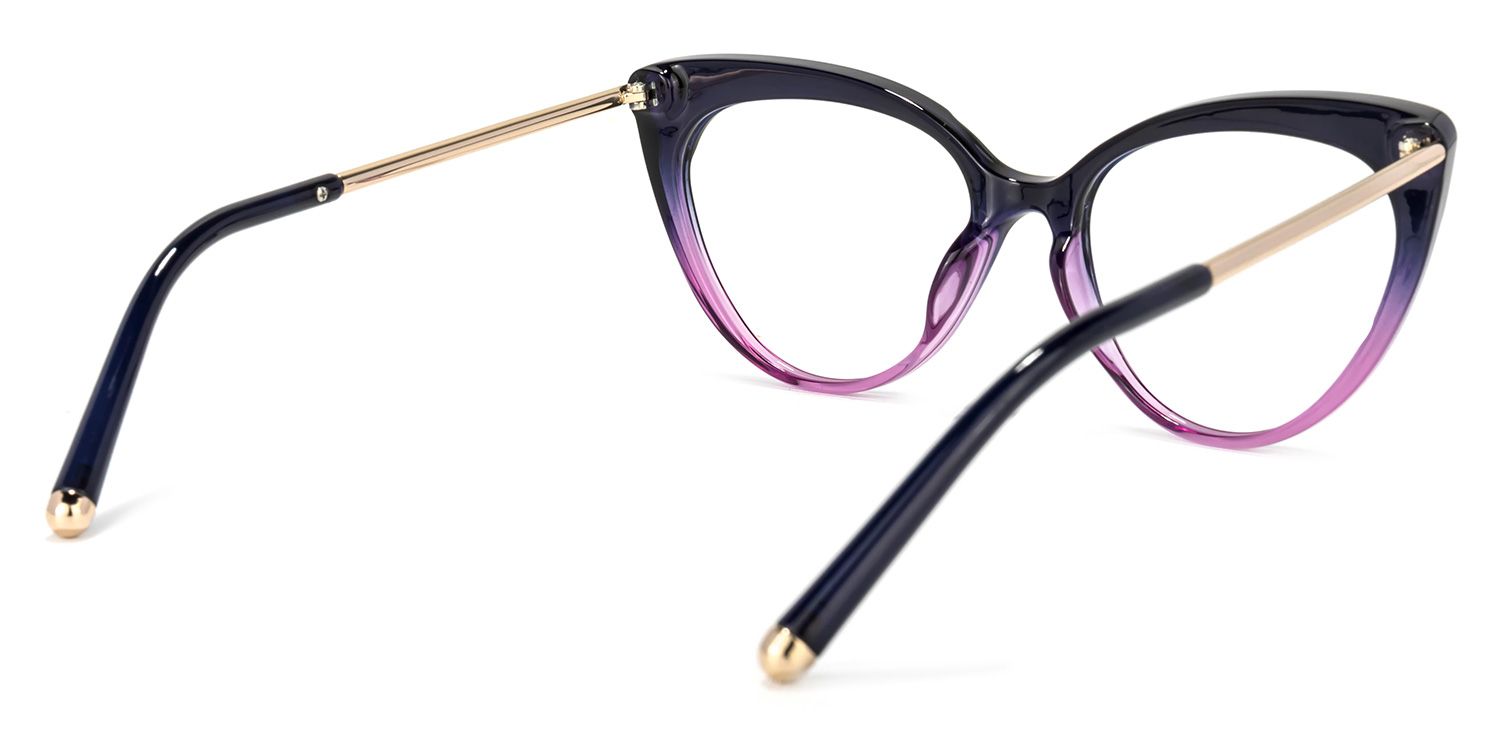 Alivia Cat Eye Purple Gradient Frame Glasses | ZEELOOL4