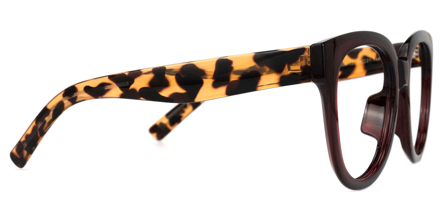 Harrell Square Eyeglasses with Dark-Red Frame2