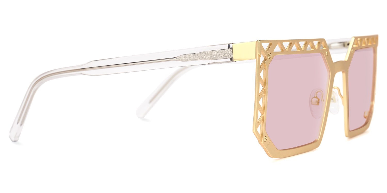 Adorno Square Gold Sunglasses | Zeelool Glasses2