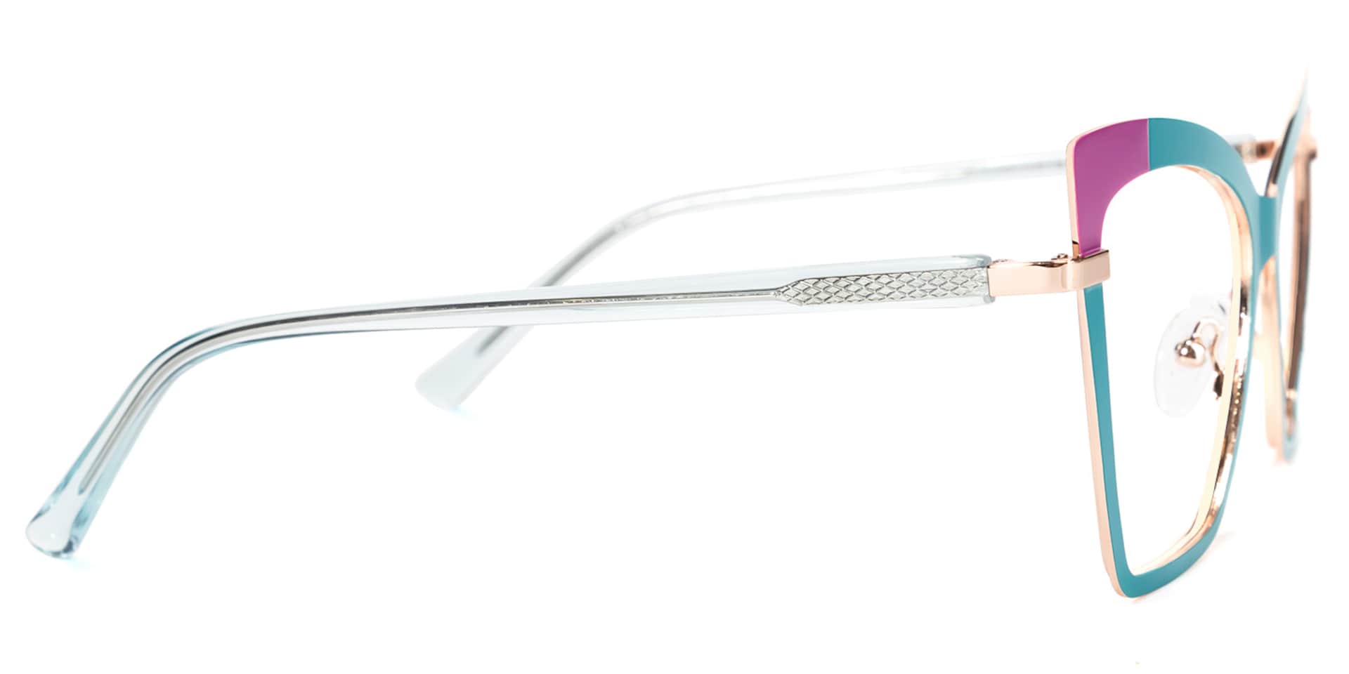 Poulson Cateye Teal Glasses | Zeelool Glasses2