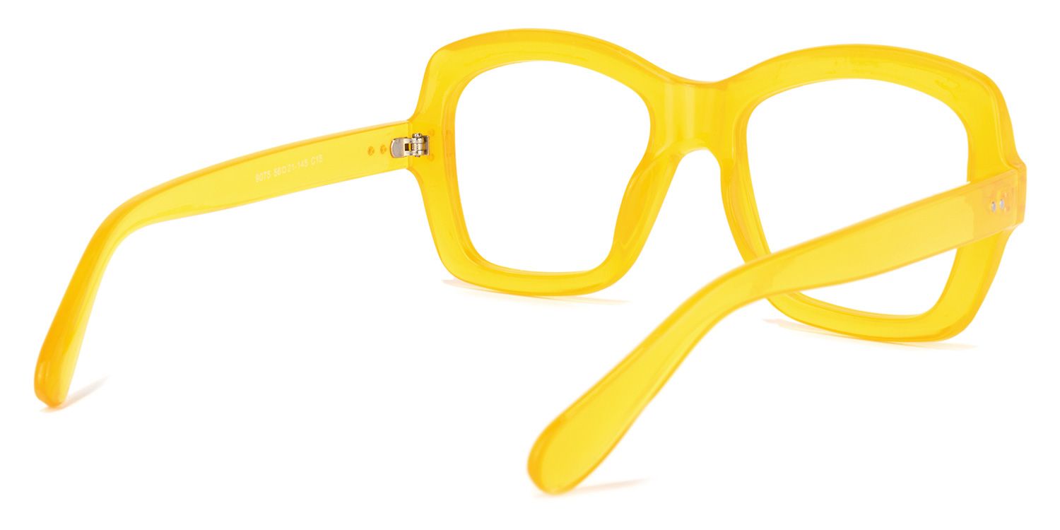 Mckenzie Square Yellow Glasses | Zeelool Glasses4