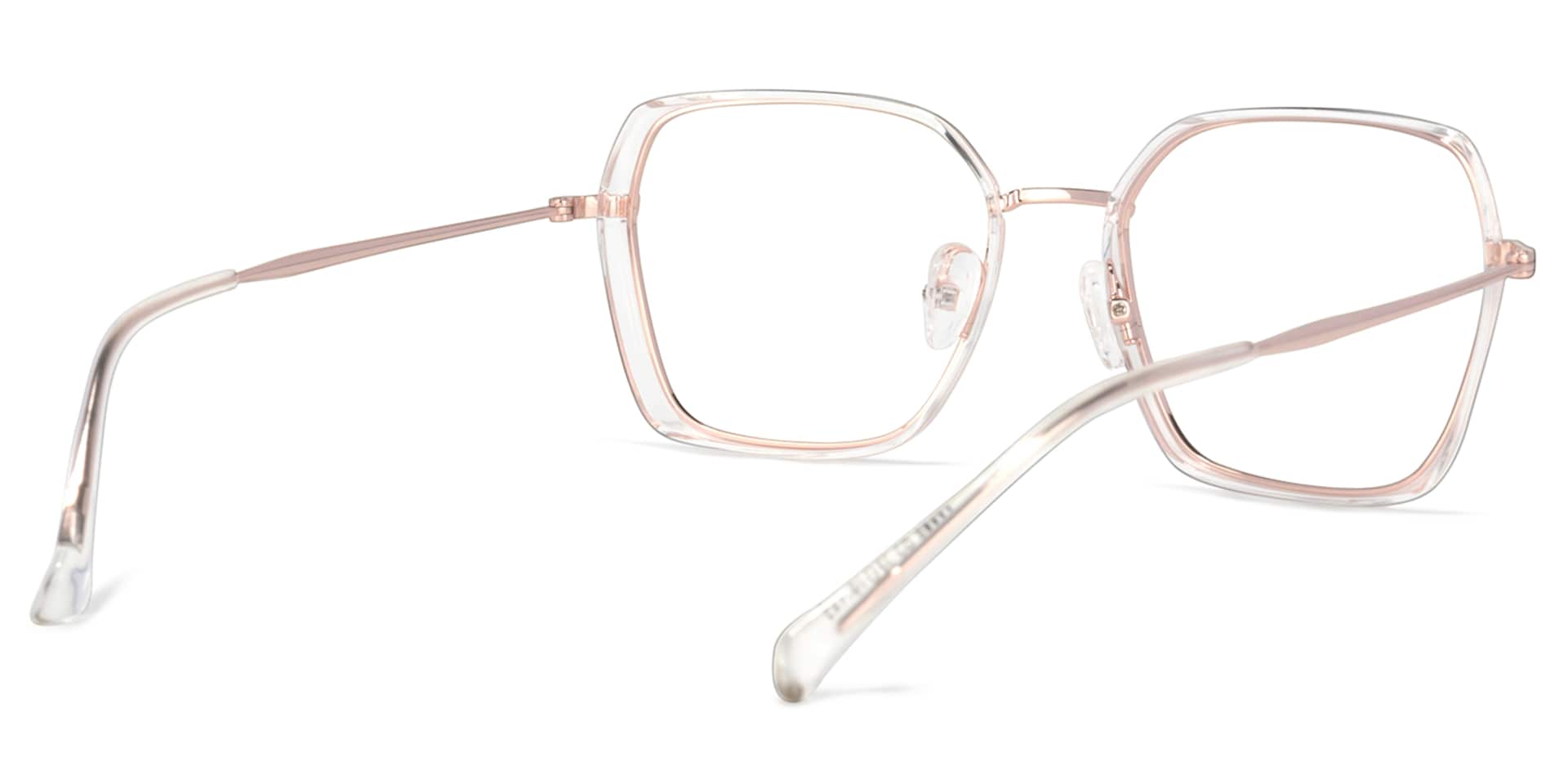 Natalee Square Rose-Gold Glasses | Zeelool Glasses4