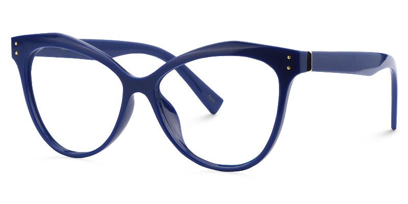 Saul Cat Eye Dark Blue Glasses  | Zeelool Glasses2