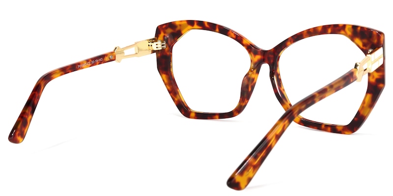 Routh Geometric Yellow-Tortoise Glasses | Zeelool Glasses5