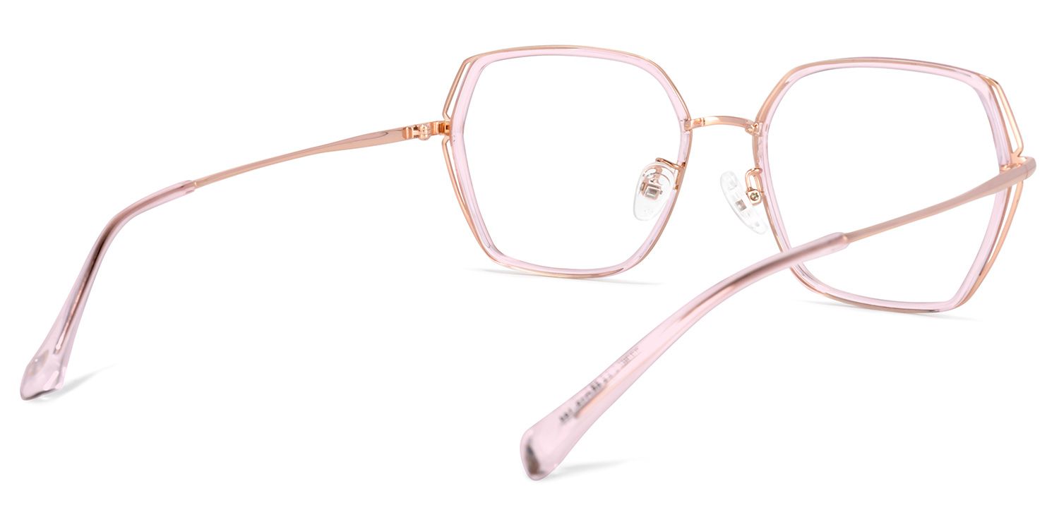 Odessa Geometric Pink Glasses | Zeelool Glasses4