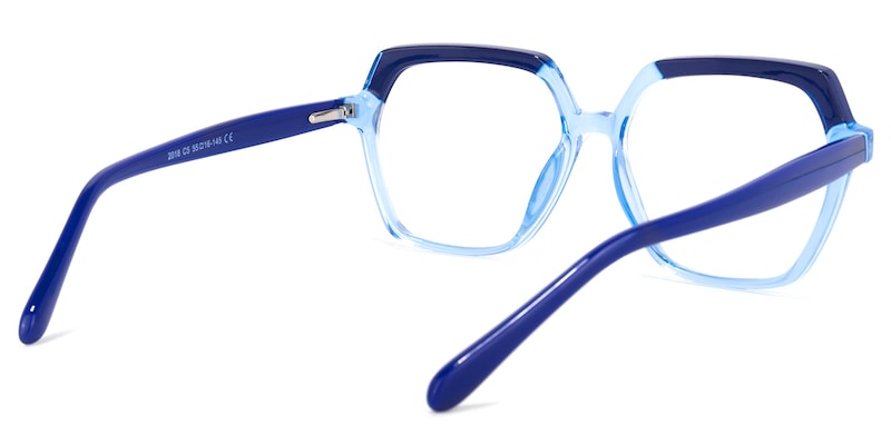 Norah Geometric Light-Blue Glasses | Zeelool Glasses4