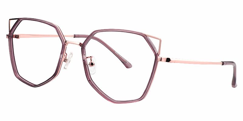 Aviva Geometric Light Purple Glasses | Zeelool Glasses2