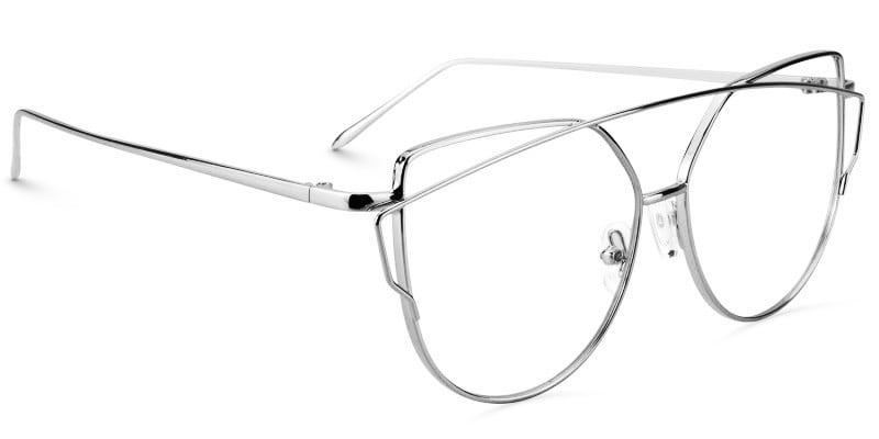 Selina Aviator Silver Glasses | Zeelool Glasses2