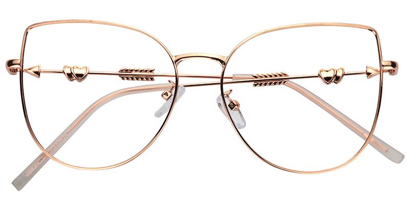 Alvina Cat Eye Gold Glasses | Zeelool Glasses1