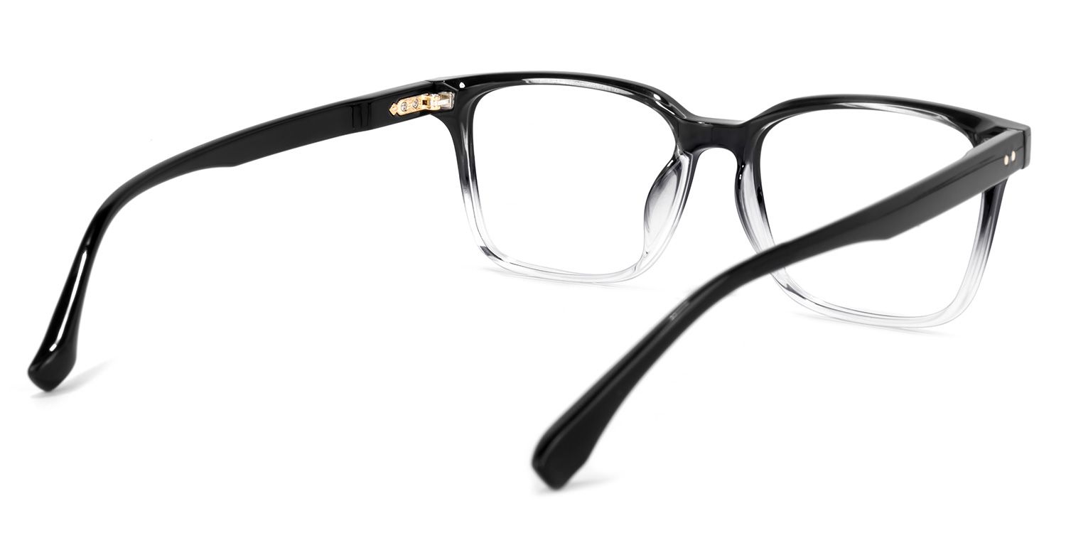 Roman Rectangle Black Glasses | Zeelool Glasses4