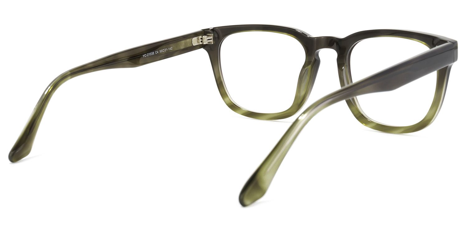 Reese Square Dark-Green Glasses | Zeelool Glasses