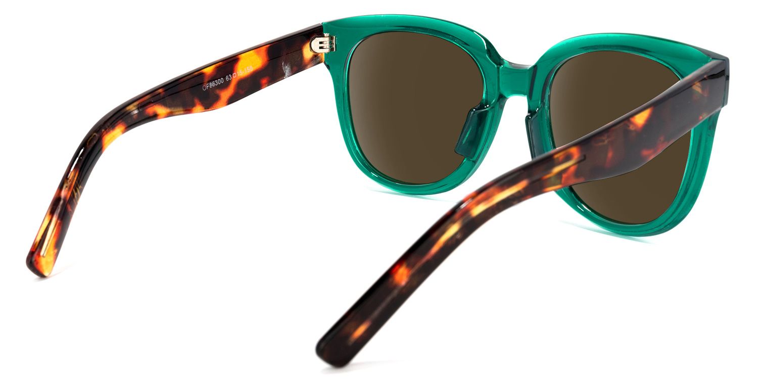 Harrell Square Dark-Green Sunglasses | Zeelool Glasses4