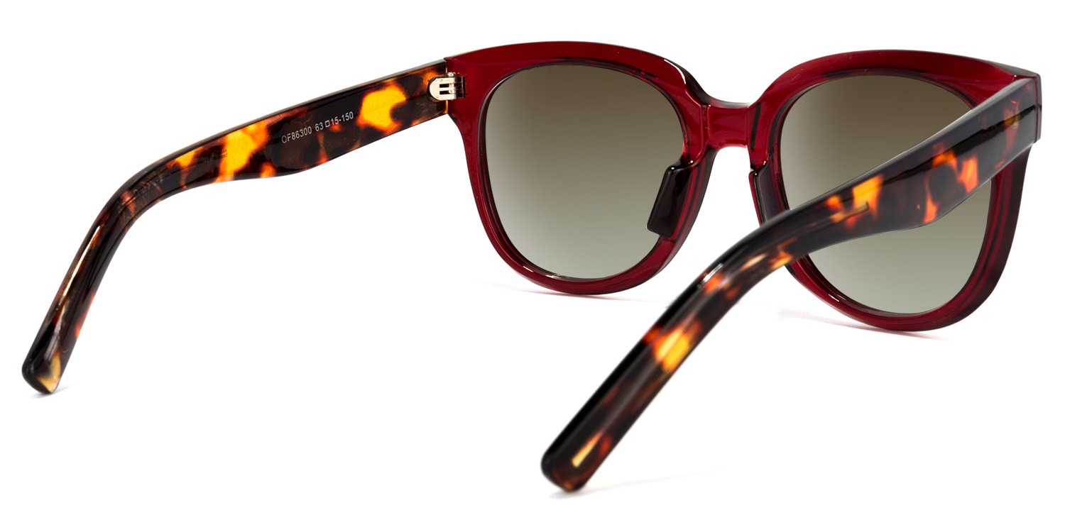 Harrell Square DarkRed Sunglasses Zeelool Glasses