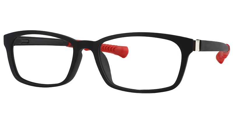 Lacy Rectangle Black Red Sports Glasses | Zeelool Glasses3