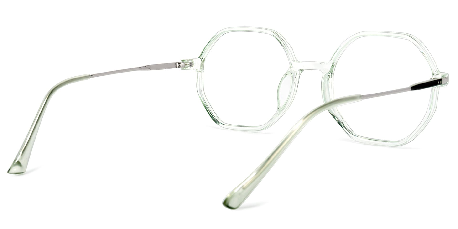 Tanner Geometric Light-Green Glasses | Zeelool Glasses4