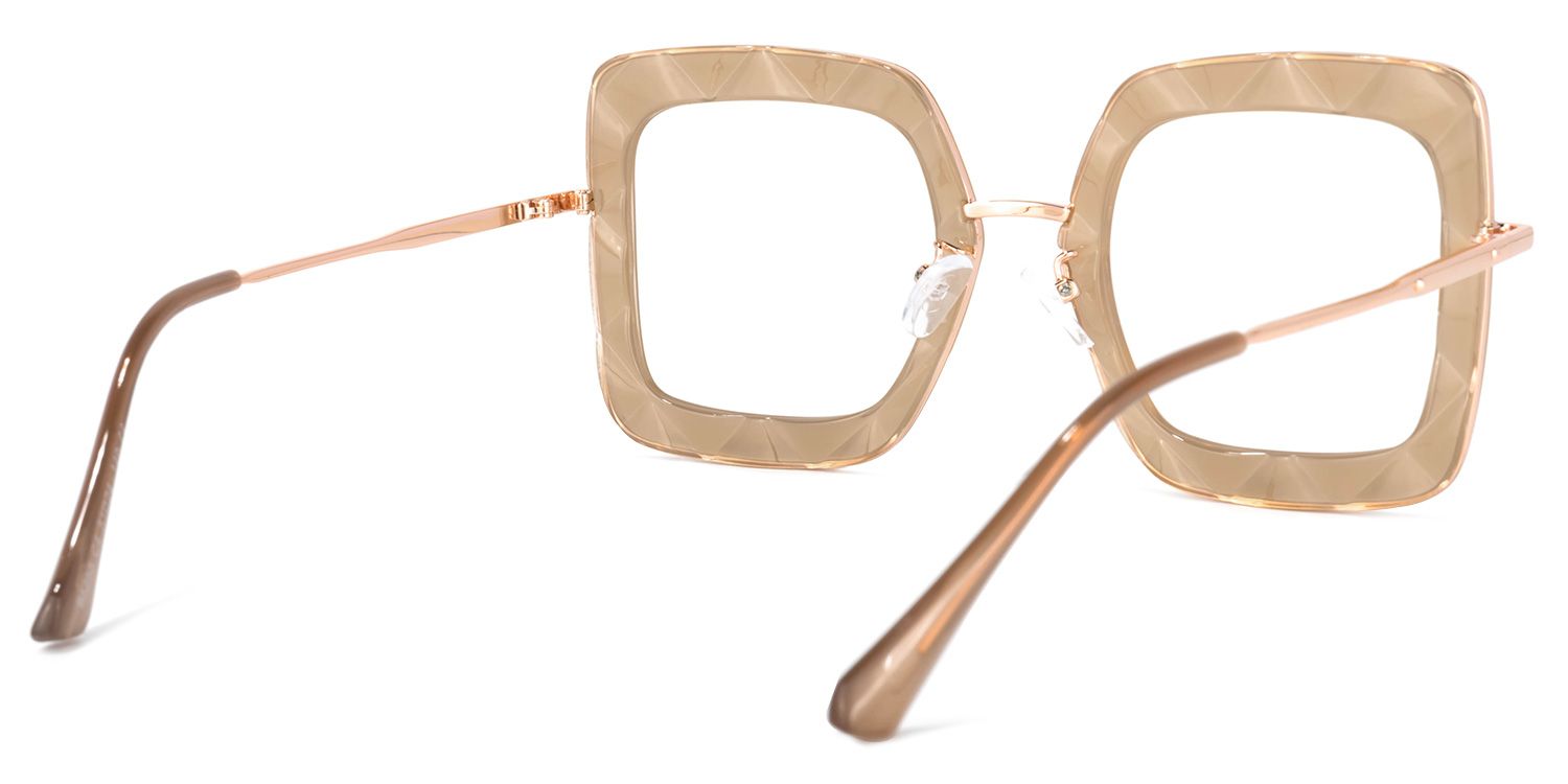Tucker Square Beige Glasses | Zeelool Glasses4