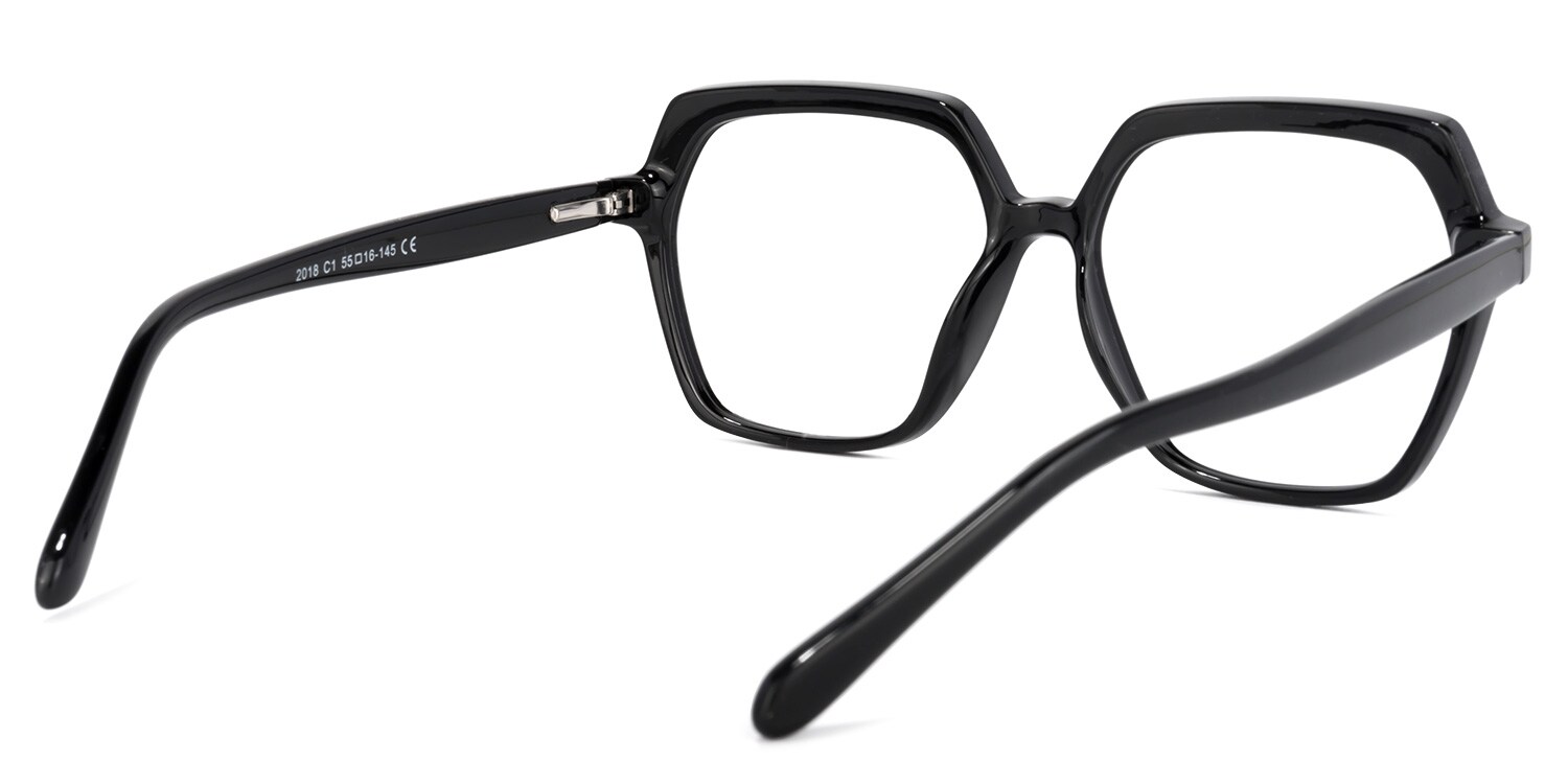 Norah Geometric Black Glasses | Zeelool Glasses4