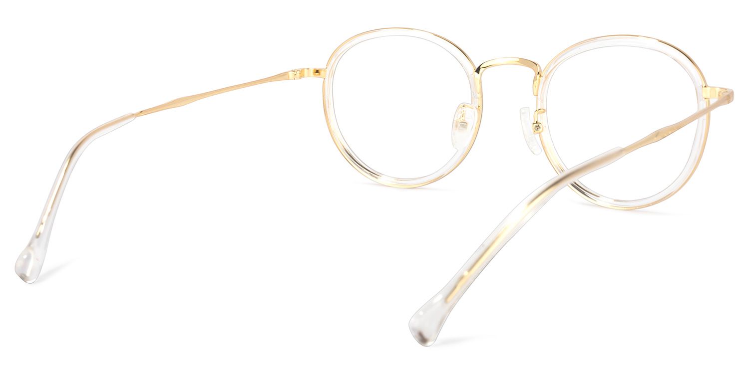 Yahya Round Gold-Clear Glasses | Zeelool Glasses4