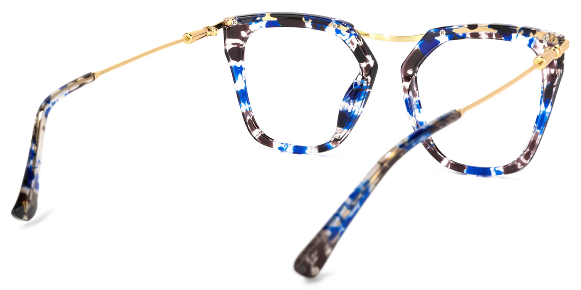 Yadiel Geometric Blue-Floral Glasses | Zeelool Glasses7