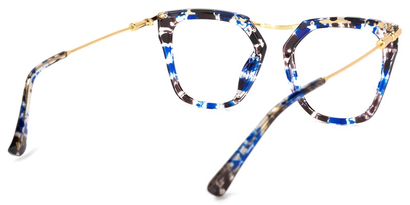 Yadiel Geometric Blue-Floral Glasses | Zeelool Glasses7