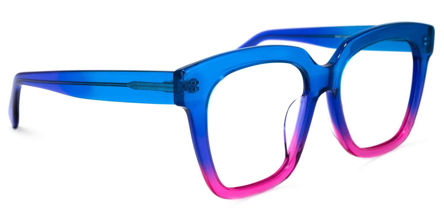 Xion Square Blue-Pink Glasses for Women2