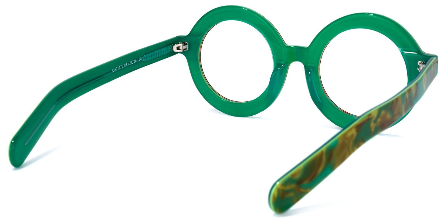 Calhoun Round Green-Floral Glasses | Zeelool Glasses4