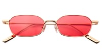 Emma Rectangle Gold Sunglasses1