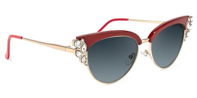 Hearn Cat Eye Red Sunglasses | Zeelool Glasses2