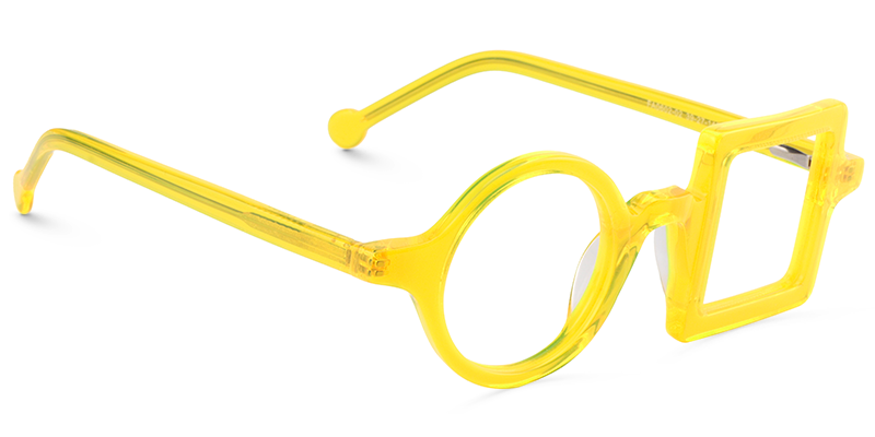 Paola Asymmetric Yellow Glasses | Zeelool Glasses2