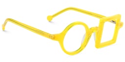 Paola Asymmetric Yellow Glasses2