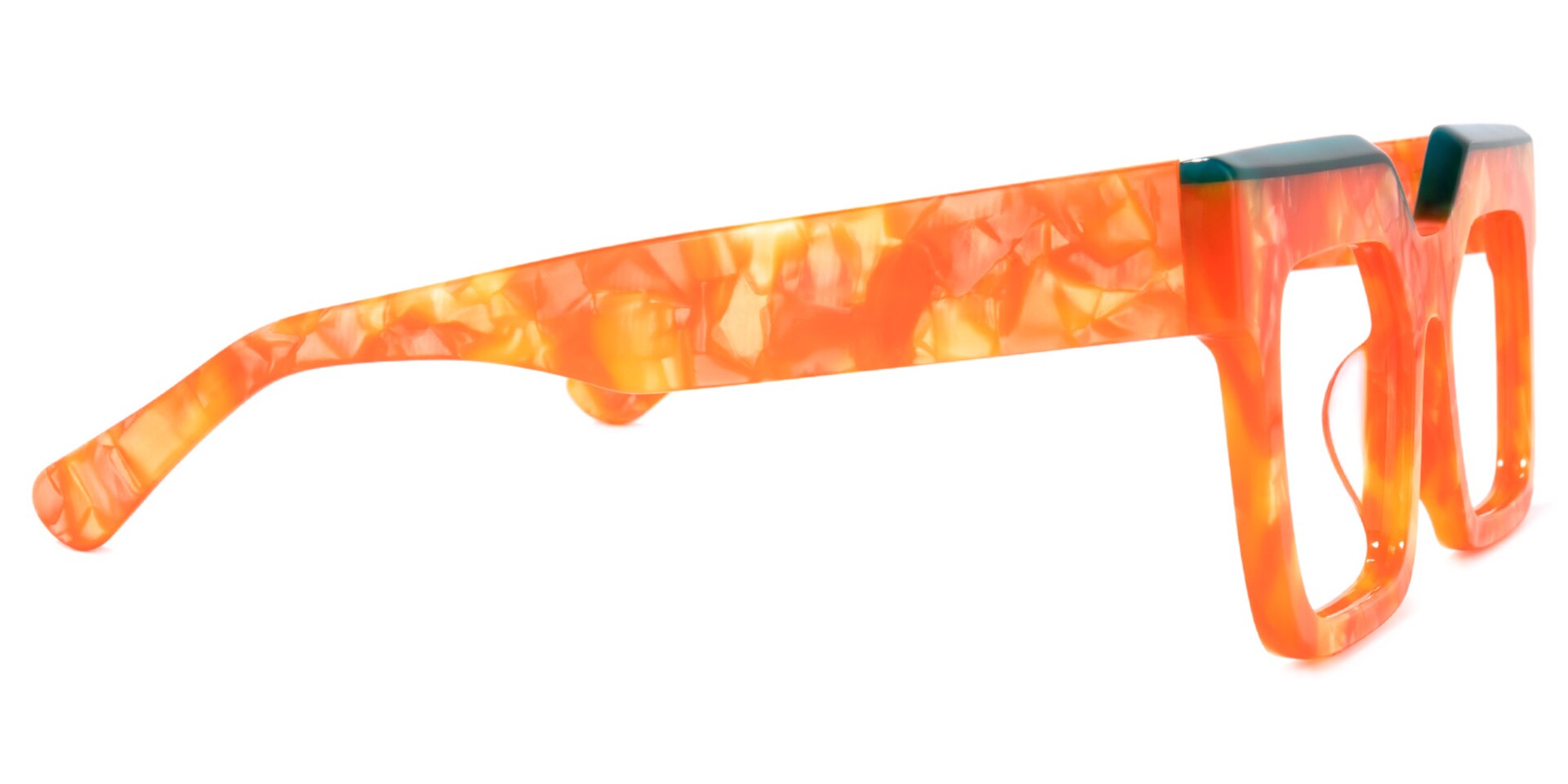 Rosado Rectangle Orange Glasses | Zeelool Glasses3