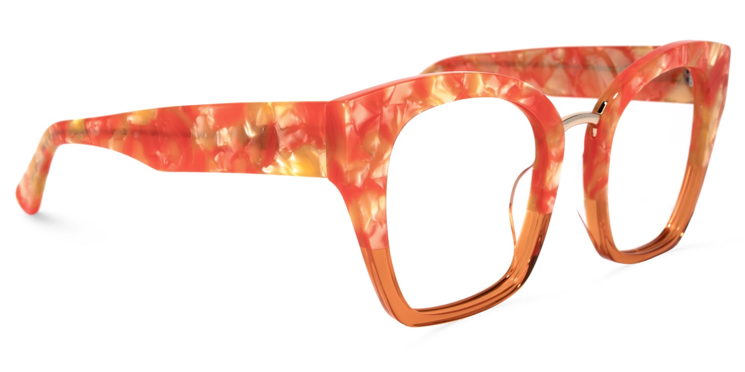 Denis Cat Eye Orange Glasses | Zeelool Glasses2