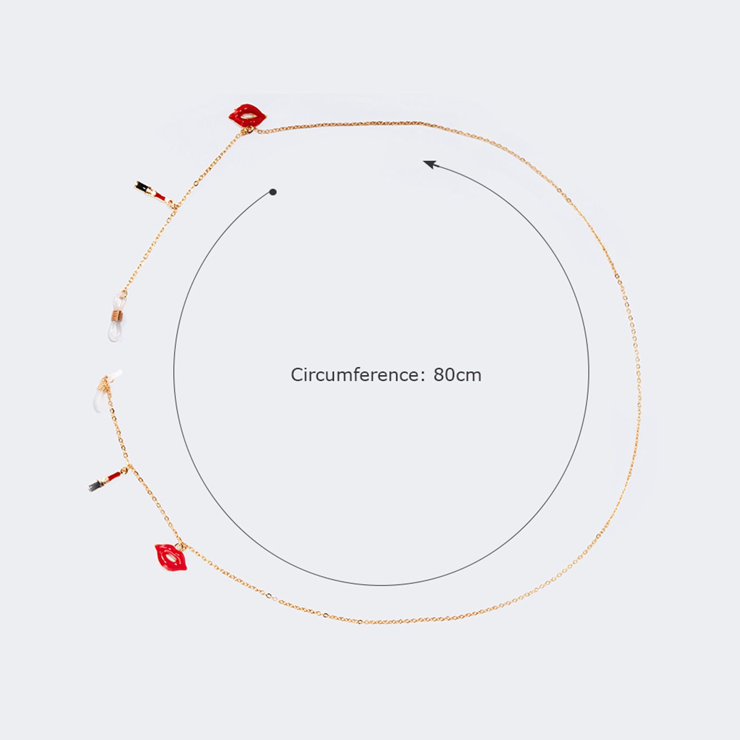 Stylish Red-Lips Lipstick Gold Chain | Zeelool Glasses3