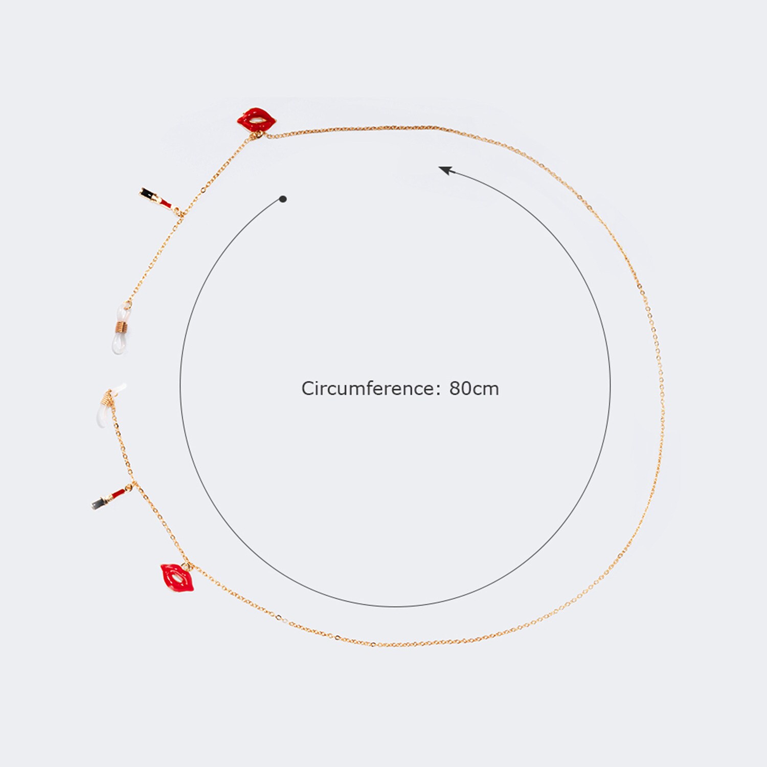 Stylish Red-Lips Lipstick Gold Chain | Zeelool Glasses3