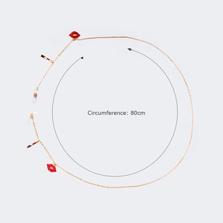 Stylish Red-Lips Lipstick Gold Chain3