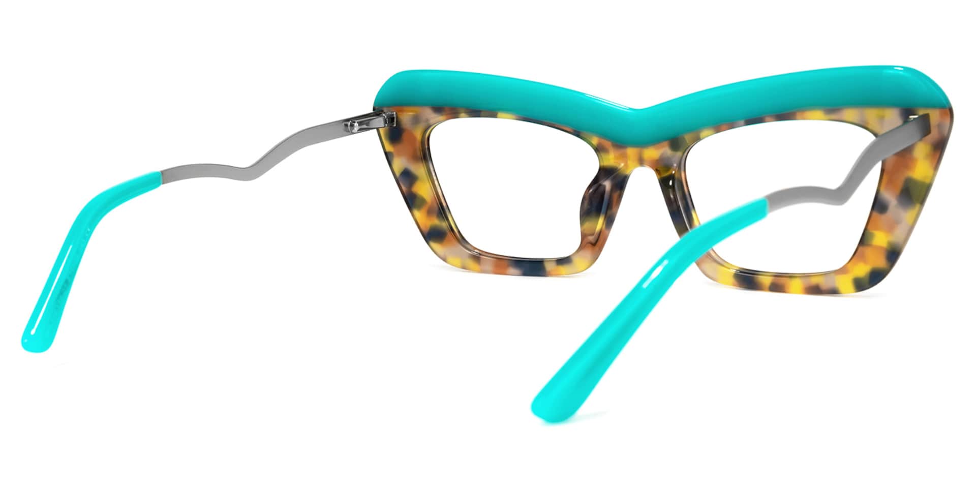 Notes Cateye Turquoise Glasses | Zeelool Glasses4