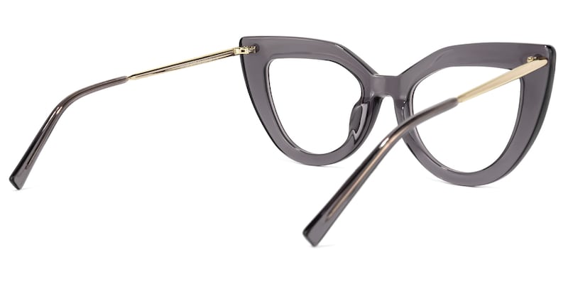 Garbo Cateye Gray Glasses | Zeelool Glasses4