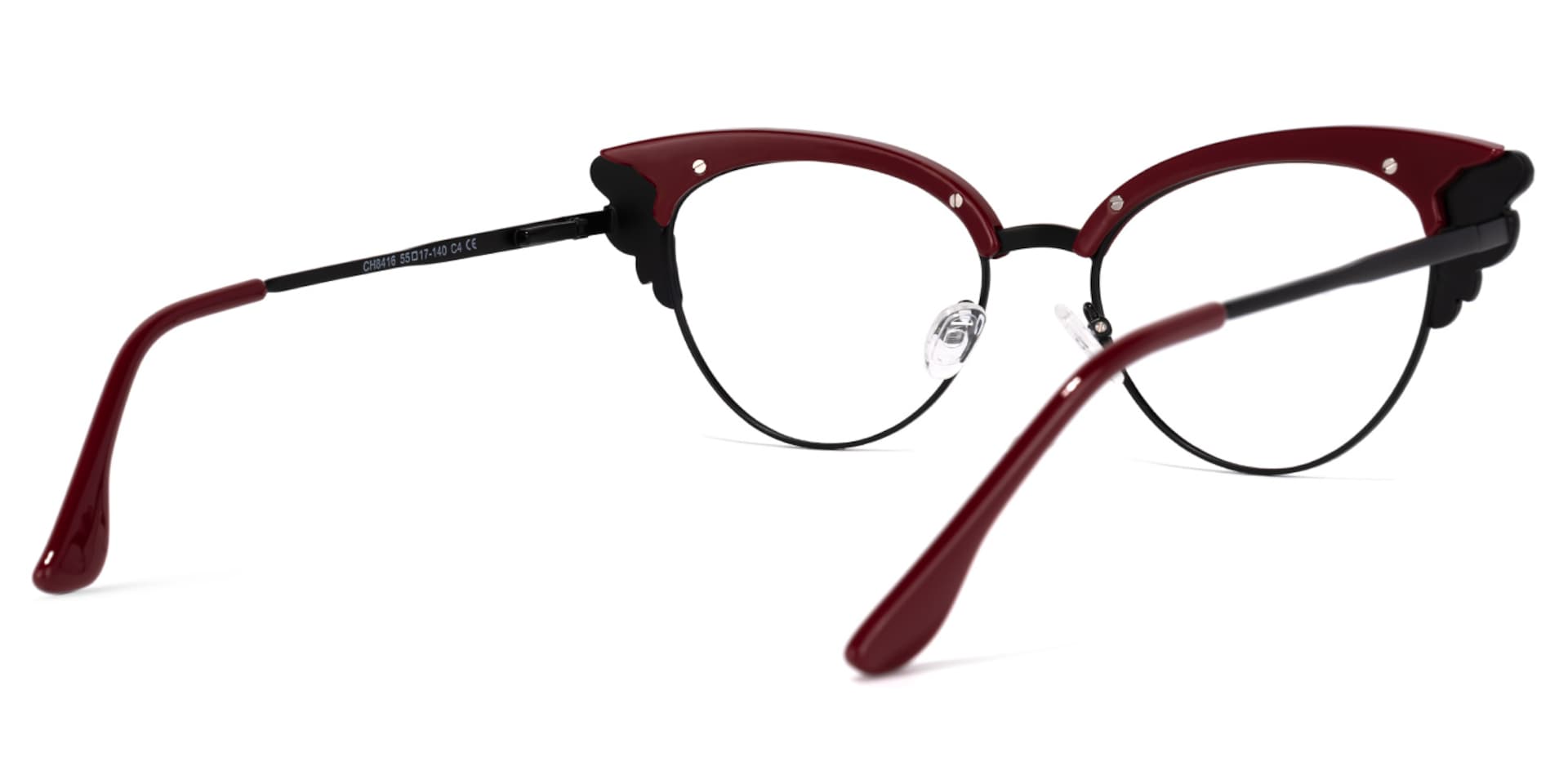 Hearn Cat Eye Dark-Red Glasses | Zeelool Glasses4