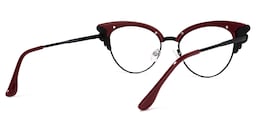 Hearn Cat Eye Dark-Red Glasses4