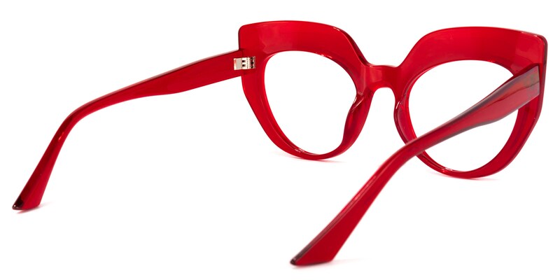 Depp Cateye Red Glasses | Zeelool Glasses4
