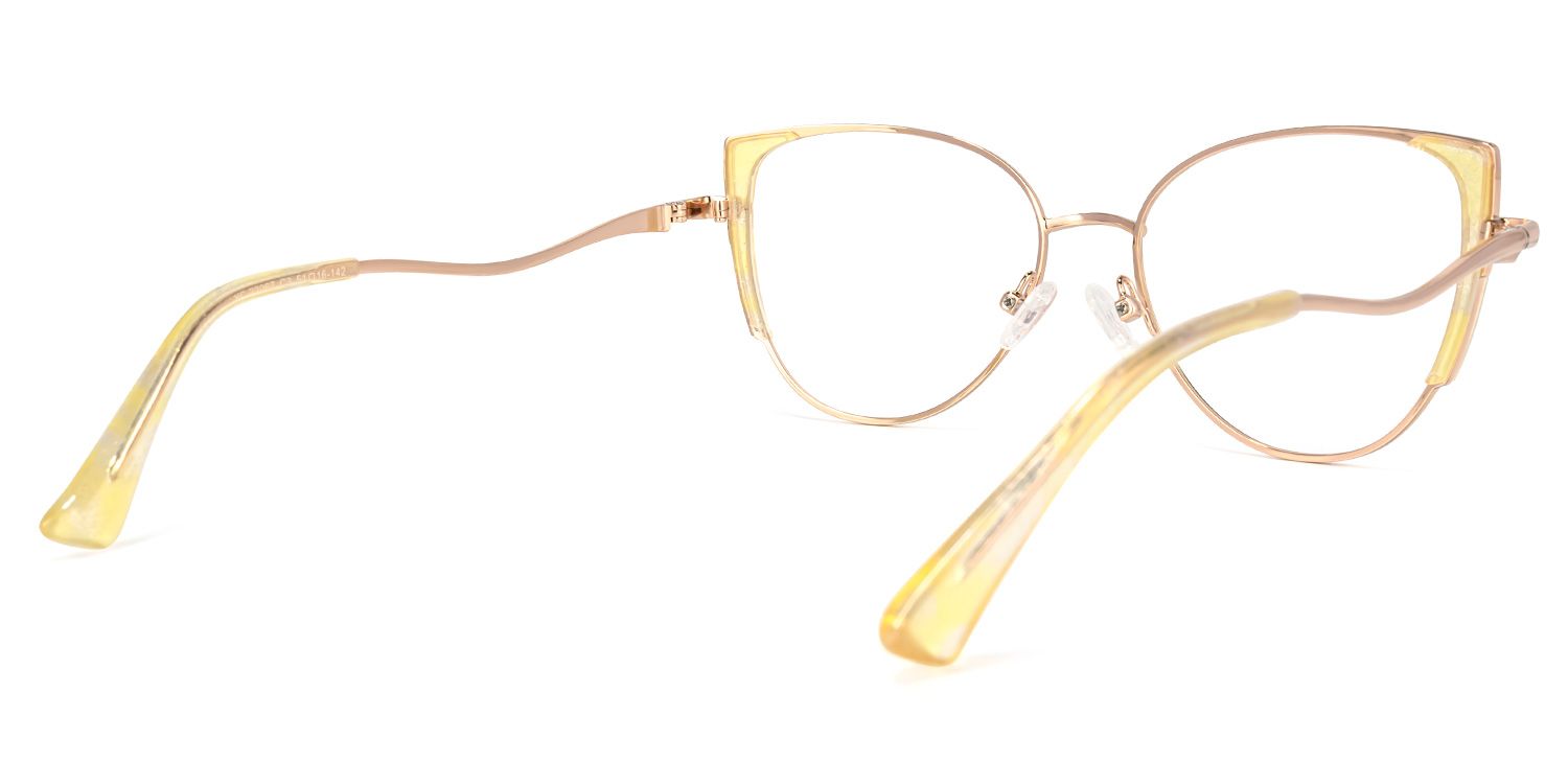 Hawraa Cateye Yellow Glasses | Zeelool Glasses4