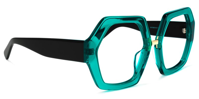 Otero Geometric Peacock-Blue Glasses | Zeelool Glasses2