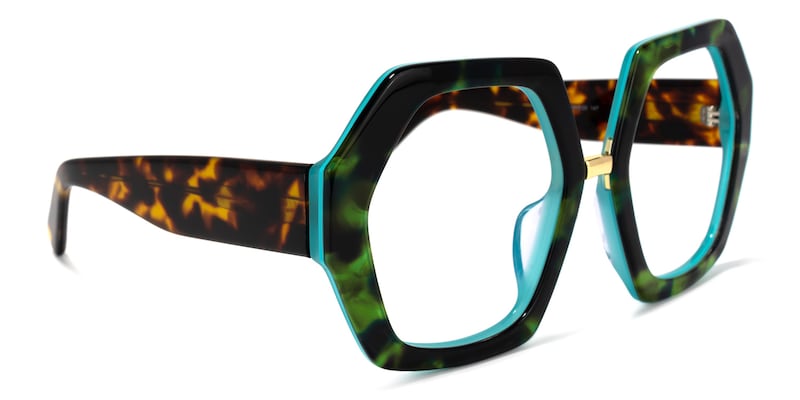 Otero Geometric Dark-Green Glasses | Zeelool Glasses2